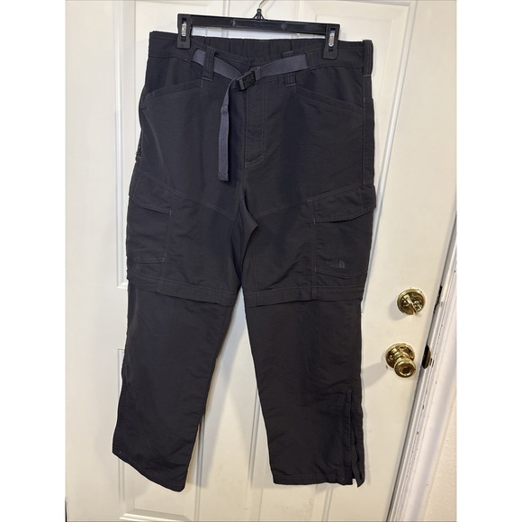 The North Face Other - North Face Pants Mens Medium Gray Convertible Zip-Off Cargo Hiking Belted Nylon